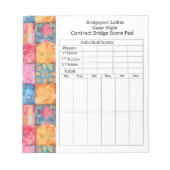 Colorful Patchwork Bridge Score ノートパッド (正面)