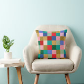 Colorful Patchwork Checkerboard Modern Geometric クッション (椅子)