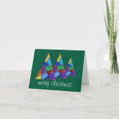 Colorful Patchwork Christmas Tree Card サンキューカード (正面)