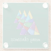 Colorful Patchwork Christmas Tree Ornament ガラスコースター (裏面)