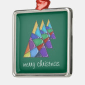 Colorful Patchwork Christmas Tree Ornament  メタルオーナメント (左)
