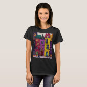 Colorful Patchwork Houses Textile Art Tシャツ (正面フル)