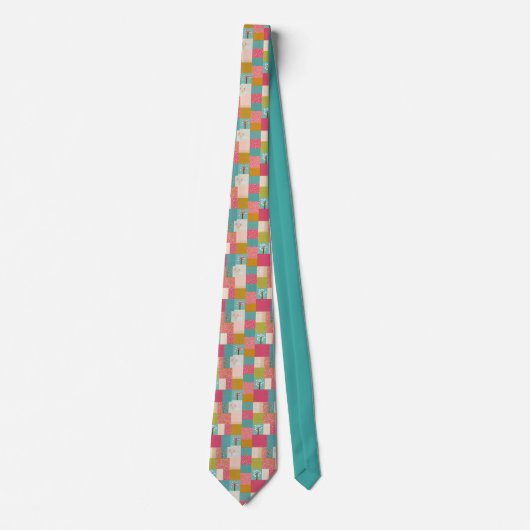Colorful Patchwork Pattern Custom Necktie ネクタイ (正面)