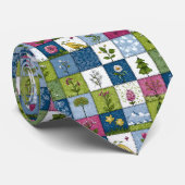 Colorful Patchwork Pattern Custom Necktie ネクタイ (ロール)