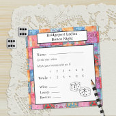 Colorful Patchwork Print Bunco Night ノートパッド