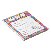 Colorful Patchwork Print Bunco Night ノートパッド (アングル)