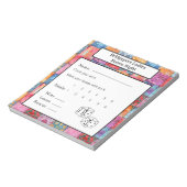 Colorful Patchwork Print Bunco Night ノートパッド (回転)