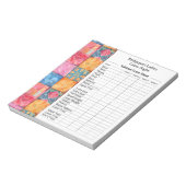 Colorful Patchwork Print Yahtzee Night ノートパッド (回転)