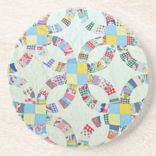 Colorful patchwork quilt コースター (正面)