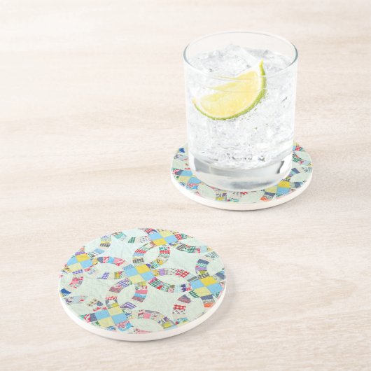 Colorful patchwork quilt コースター (側面)