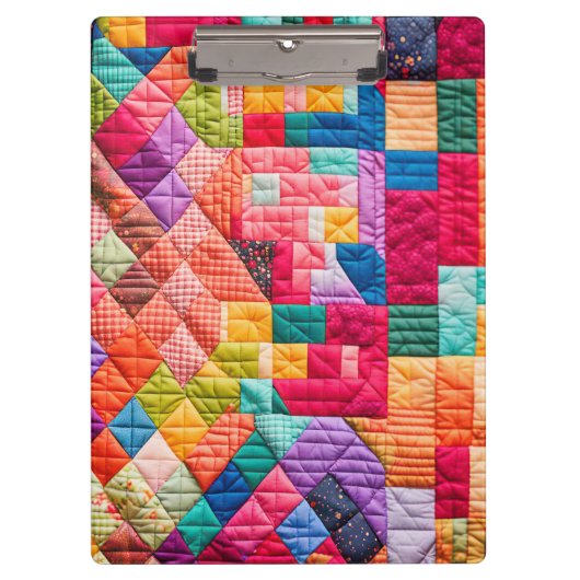 Colorful Patchwork Quilt Pattern クリップボード (正面)