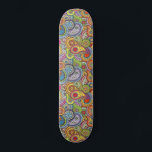 Colorful Pattern  Skateboard スケートボード<br><div class="desc">A vintage retro colorful boho paisley pattern royal blue green and black skateboard. Cute and whimsical.</div>