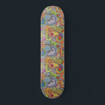 Colorful Pattern  Skateboard スケートボード<br><div class="desc">A vintage retro colorful boho paisley pattern royal blue green and black skateboard. Cute and whimsical.</div>