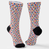 Colorful patterned socks with black heels and toes ソックス (傾斜あり)