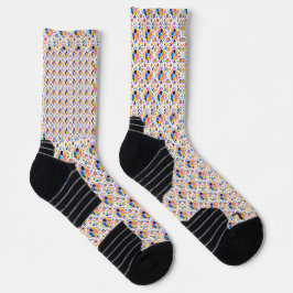 Colorful patterned socks with geometric designs ソックス