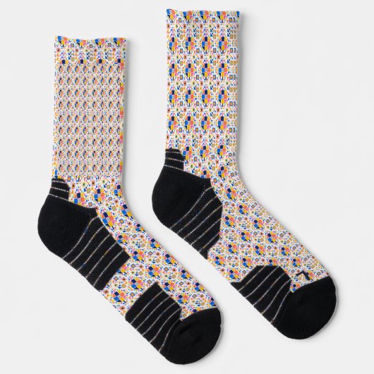 Colorful patterned socks with geometric designs ソックス (右)