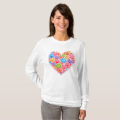 Colorful Paw Print Heart – Watercolor Dog Lover  Tシャツ (正面フル)