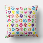 Colorful Paw Prints Pattern クッション (裏面)