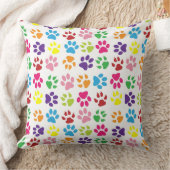 Colorful Paw Prints Pattern クッション (ブランケット)