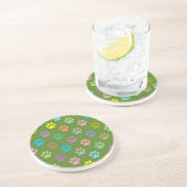Colorful paw prints pattern コースター (側面)