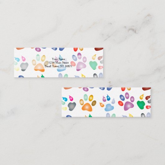 Colorful Paws スキニー名刺 (正面/裏面)