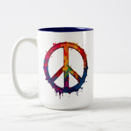 Colorful peace sign mug ツートーンマグカップ