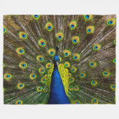 Colorful peacock フリースブランケット (正面(横))