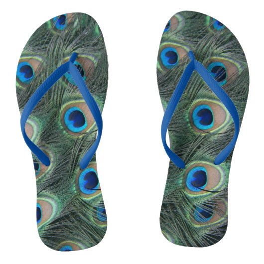Colorful Peacock Feather Eyespot Pattern ビーチサンダル (ソール)