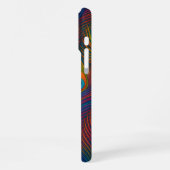 Colorful Peacock Feathers iPhoneケース (左側面)