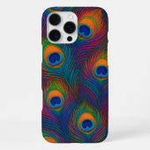 Colorful Peacock Feathers iPhoneケース (裏面)