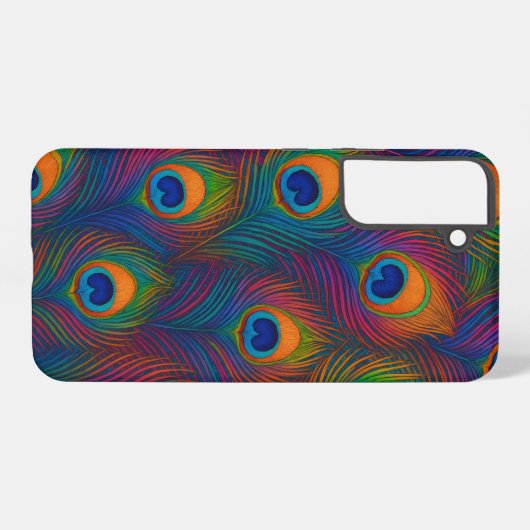 Colorful Peacock Feathers Samsung Galaxyケース (裏面横)