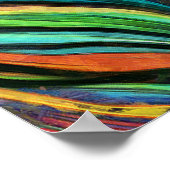 Colorful Peacock Firebird Feather Painting ポスター (角)
