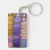 Colorful Pebble Mosaic Multicolor Stone Purple キーホルダー (裏面)