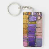 Colorful Pebble Mosaic Multicolor Stone Purple キーホルダー (正面)