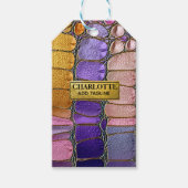 Colorful Pebble Mosaic Multicolor Stone Purple ギフトタグ (正面)