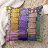 Colorful Pebble Mosaic Multicolor Stone Purple クッション (ブランケット)