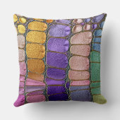 Colorful Pebble Mosaic Multicolor Stone Purple クッション (裏面)