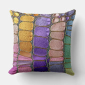 Colorful Pebble Mosaic Multicolor Stone Purple クッション (正面)