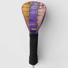 Colorful Pebble Mosaic Multicolor Stone Purple ゴルフヘッドカバー