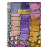 Colorful Pebble Mosaic Multicolor Stone Purple ノートブック (正面)