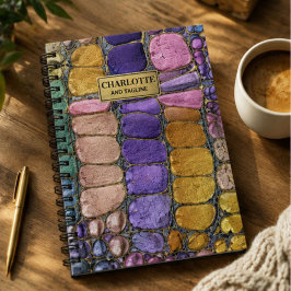 Colorful Pebble Mosaic Multicolor Stone Purple ノートブック
