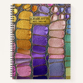 Colorful Pebble Mosaic Multicolor Stone Purple ノートブック (正面)