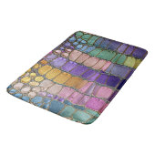 Colorful Pebble Mosaic Multicolor Stone Purple バスマット (アングル)