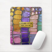 Colorful Pebble Mosaic Multicolor Stone Purple マウスパッド (マウス)