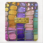 Colorful Pebble Mosaic Multicolor Stone Purple マウスパッド (正面)