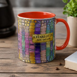 Colorful Pebble Mosaic Multicolor Stone Purple マグカップ