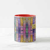 Colorful Pebble Mosaic Multicolor Stone Purple マグカップ (中央)