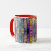 Colorful Pebble Mosaic Multicolor Stone Purple マグカップ (正面左)