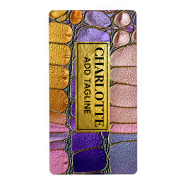 Colorful Pebble Mosaic Multicolor Stone Purple ラベル