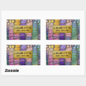 Colorful Pebble Mosaic Multicolor Stone Purple 長方形シール (シート)